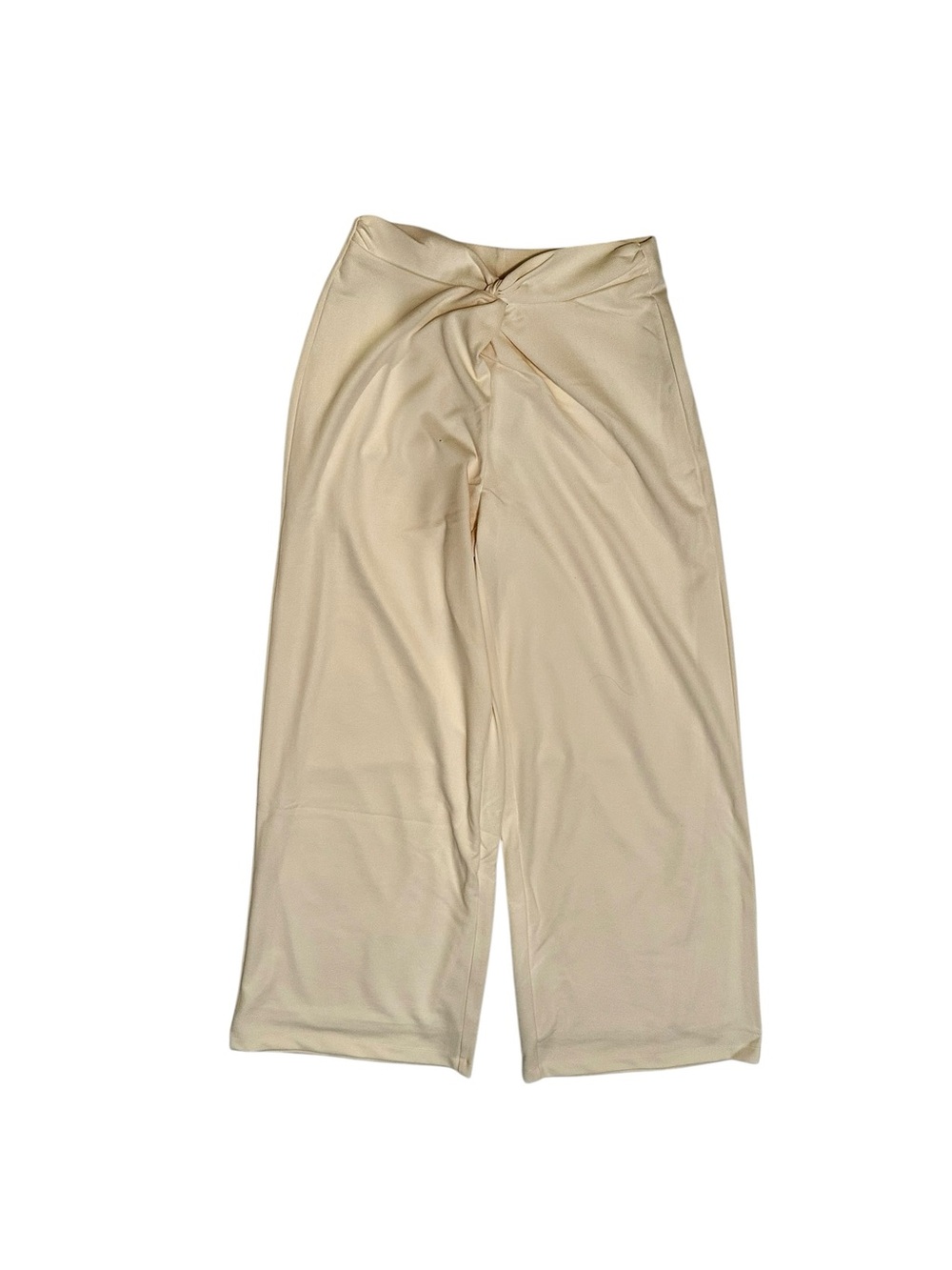 Adrienne Landau Twist Front Wide Leg Pants - Ivory